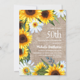 Convite de 50º Aniversário Margaridas Brancas e Gi
