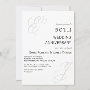 Convite de 50º Aniversário Moderno e Elegante