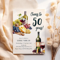 Convite de 50º Aniversário Queijo e Vinho Charcute