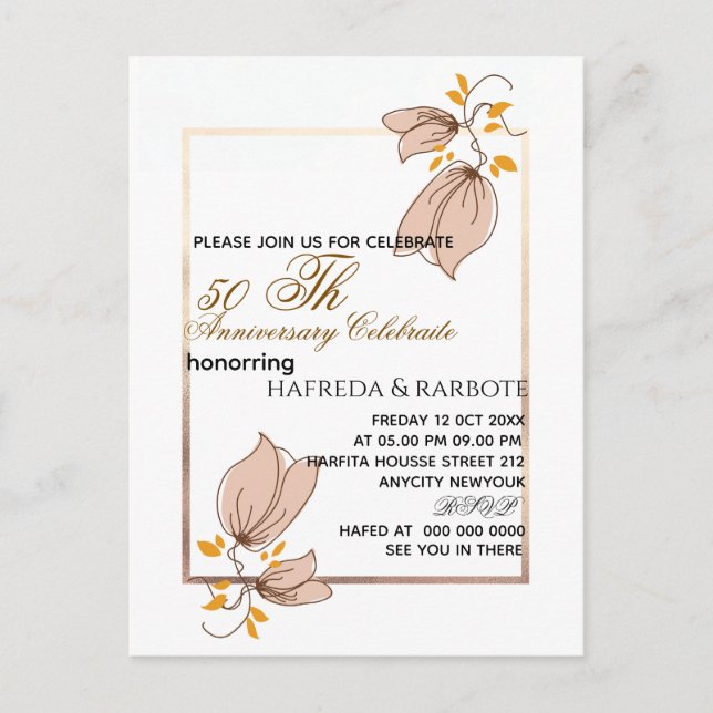 Convite de 50 anos, Casamento Verde Anni (Frente)