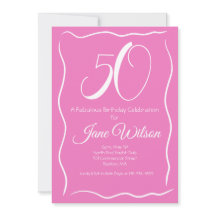 Convite de 50 Anos de Idade Rosa Branco Roteiro Mo