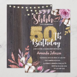 Convite de 50 de aniversário para Festa de Surpre