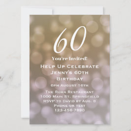 Convite de 60º Aniversário Elegante Para Ela