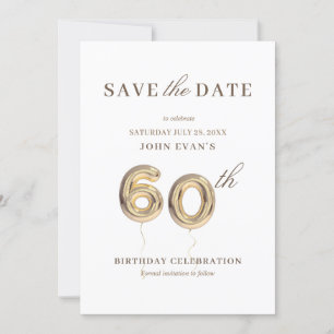 Convite de 60º Aniversário para Salvar a Data