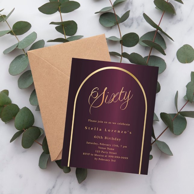 Convite de 60 anos de hambúrgueres de arco de ouro (Criador carregado)