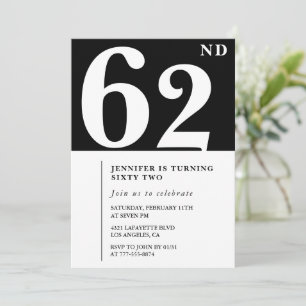 Convite de 62º aniversário Elegante Mulher Chic Si