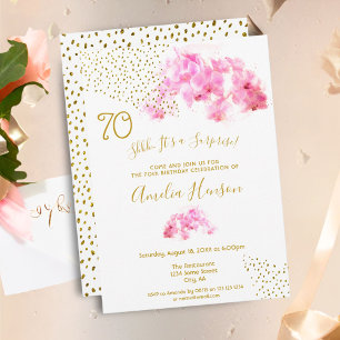 Convite de 70º Aniversário Água-forte Orquídea Ros