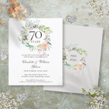Convite de 70º Aniversário de Rosas do Orçamento