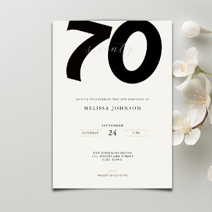 Convite de 70º Aniversário Elegante - Estilo Minim