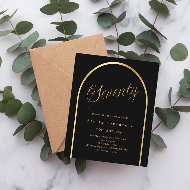 Convite de 70 de aniversário de script de arco de  (Criador carregado)