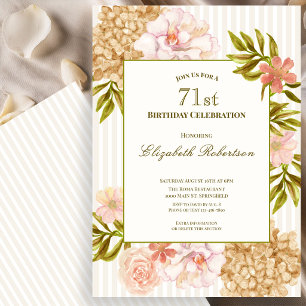 Convite de 71º Aniversário Flores de Outono Elegan