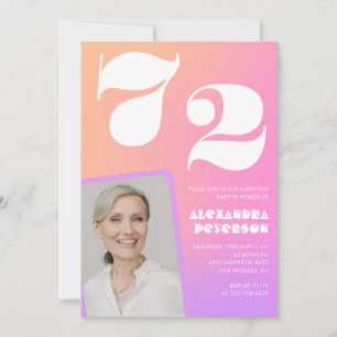 Convite de 72 anos para retrato de gradiente cor-d