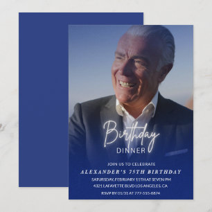 convite de 75 anos de idade Jantar de Aniversário 