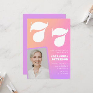 Convite de 77 anos de Gradiente Rosa Foto Retroati