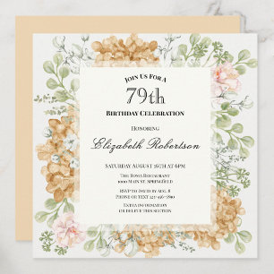 Convite de 79º Aniversário em Cores Elegantes de O