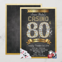 Convite de 80º Aniversário de Poker no Cassino