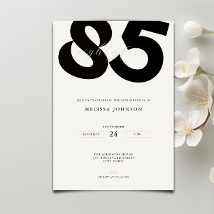 Convite de 85º Aniversário Elegante - Estilo Minim