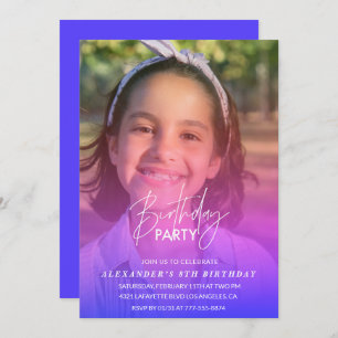 Convite de 8 anos Festa Foto Rainbow