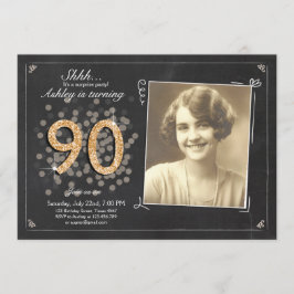 Convite de 90 de aniversário para apresentação de 