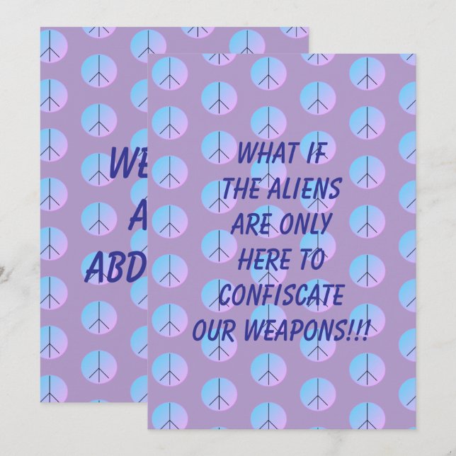 Convite de Abdução Alienígena de Arma (Frente/Verso)