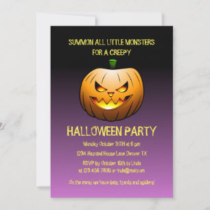 Convite de Abóbora de Halloween