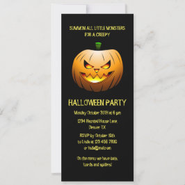 Convite de Abóbora de Halloween Assustadora em Cha