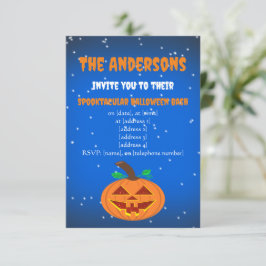 Convite de Abóbora de Halloween de Olhos Vermelhos