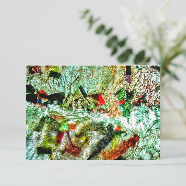 Convite de abstrato branco suave,Charme de abstrat (Em pé/Frente)