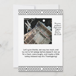 Convite de ação de graças com tema espacial