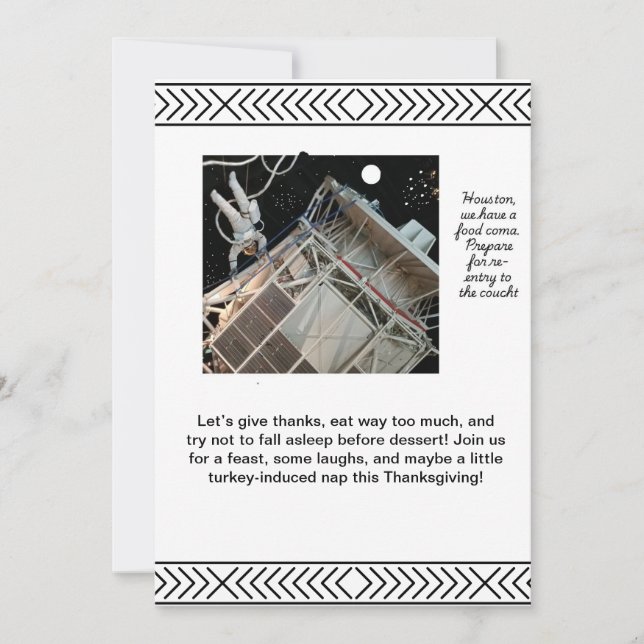 Convite de ação de graças com tema espacial (Frente)