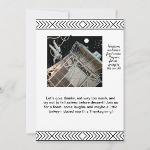 Convite de ação de graças com tema espacial