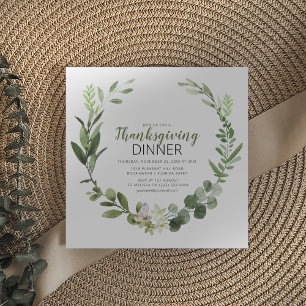 Convite de Ação de Graças de Vegetação Elegante