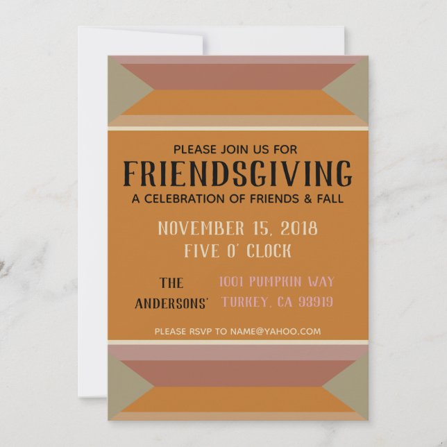Convite de Ação de Graças do Friendsgiving de Core (Frente)