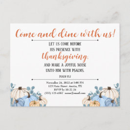 Convite de Ação de Graças Escritura Patch de Abóbo