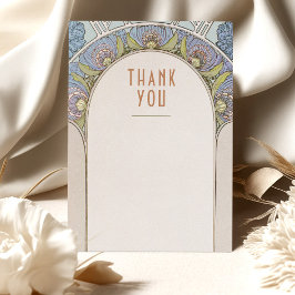 Convite de agradecimento de casamento Art Nouveau 
