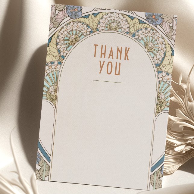 Convite de agradecimento de casamento Art Nouveau  (Criador carregado)