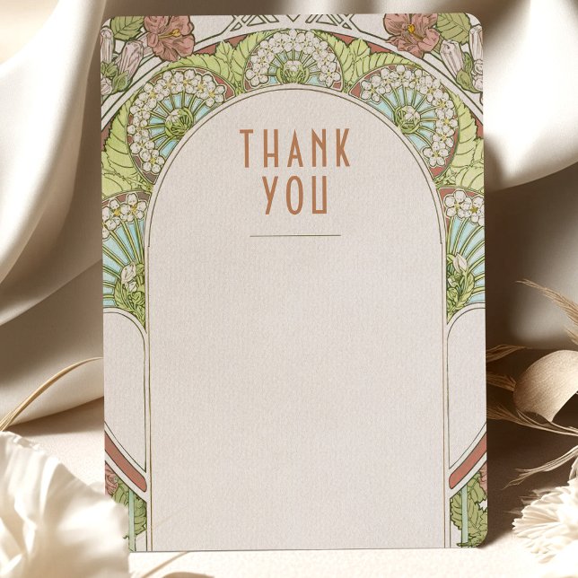 Convite de agradecimento de casamento Art Nouveau  (Criador carregado)