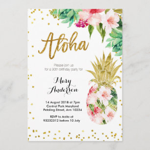 Convite de Aloha Dourado para o Aananás