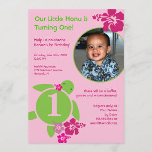 Convite de Aloha Honu para Aniversário do Cartão c