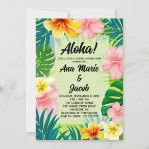 Convite de Aloha Luau para Casais