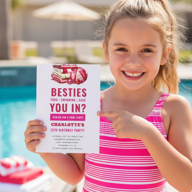 Convite de Amigas para Festa de Piscina com Aquare (Criador carregado)