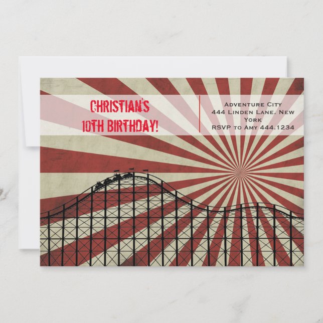 Convite de Amusement Park Roller Porta copos Anive (Frente)