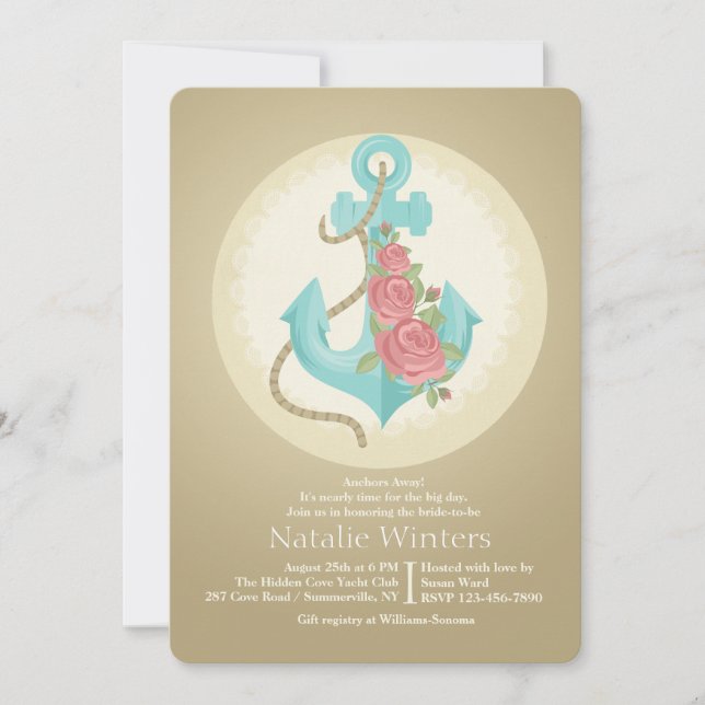 Convite de Âncora e Rosas (Frente)