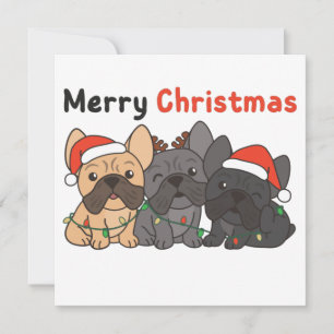 Convite de Animais de Natal de Bulldog Francês