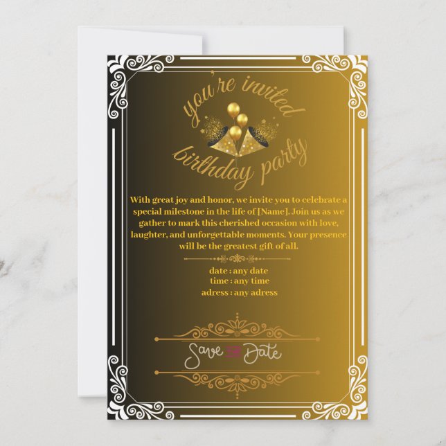 Convite de aniversário (Frente)