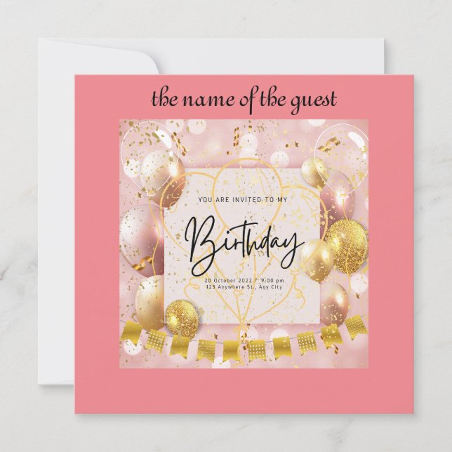 convite de aniversário (Frente)