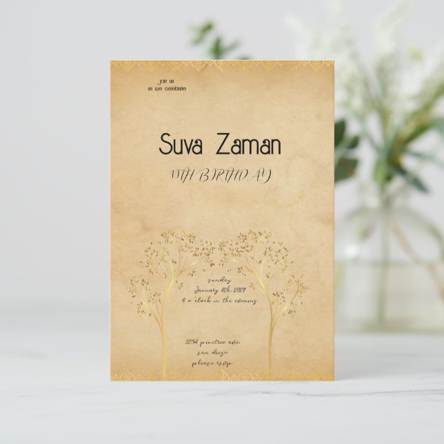 Convite de Aniversário (Em pé/Frente)