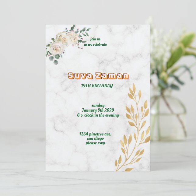 Convite de Aniversário (Em pé/Frente)