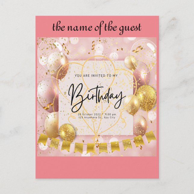 convite de aniversário (Frente)