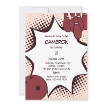 Convite de aniversário 11 boliche